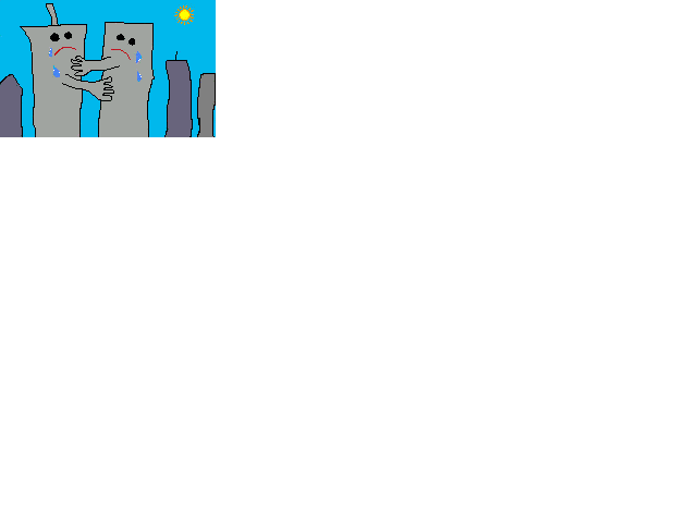 Crying Twin Towers, a child's artwork