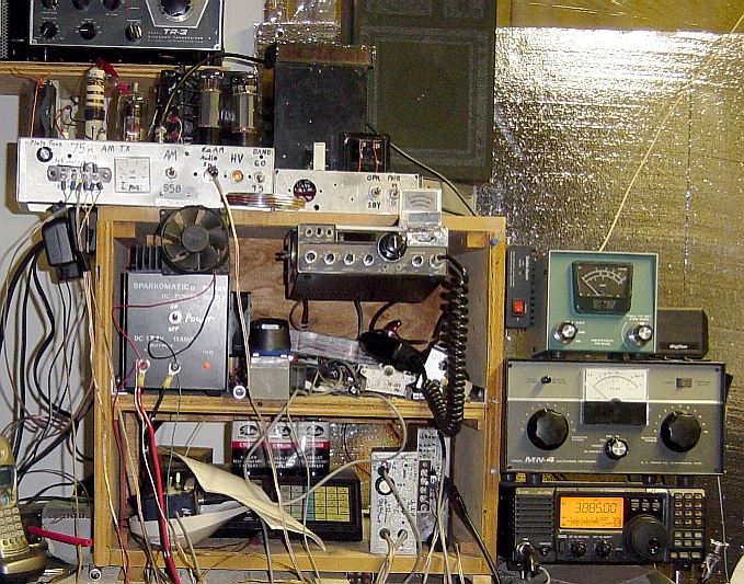Shelf of radio gear