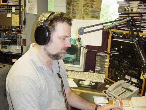 Me in WFIF's new studio, 2002